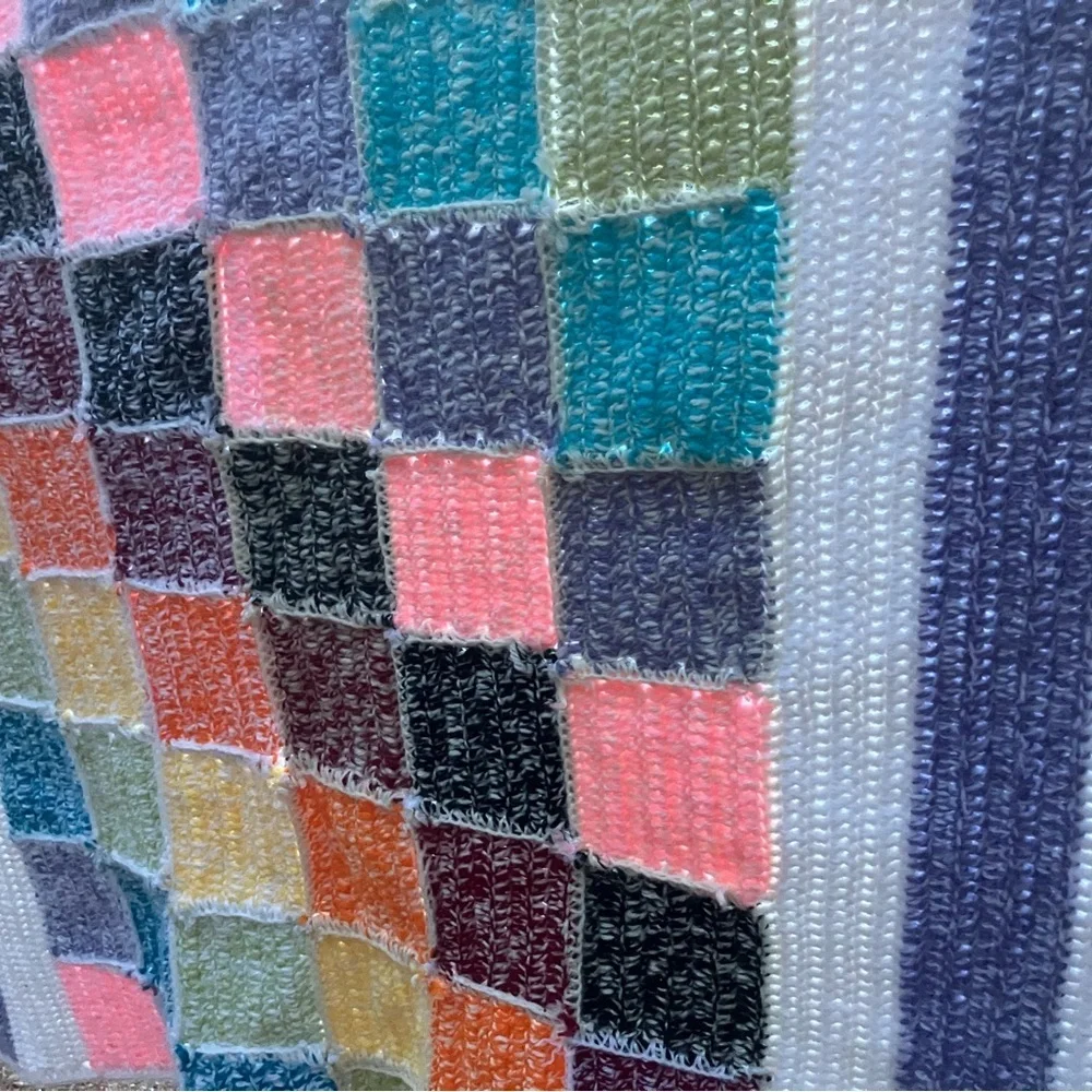 Heavy crocheted handmade vintage throw lap blanket